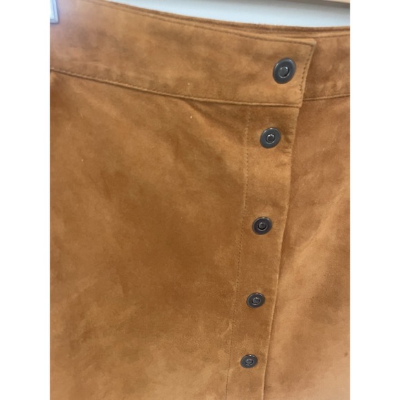 FRAME Snap Suede Mini Skirt Brown Carmelo. Size 30/10 Retail $800 100 GOAT Suede - Picture 5 of 12